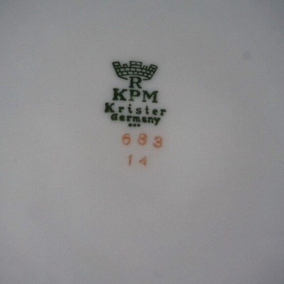 KPM Krister Germany Porcelain Serving Bowl Pattern 0683 Wheat Leaves Harvest - Picture 9 of 12